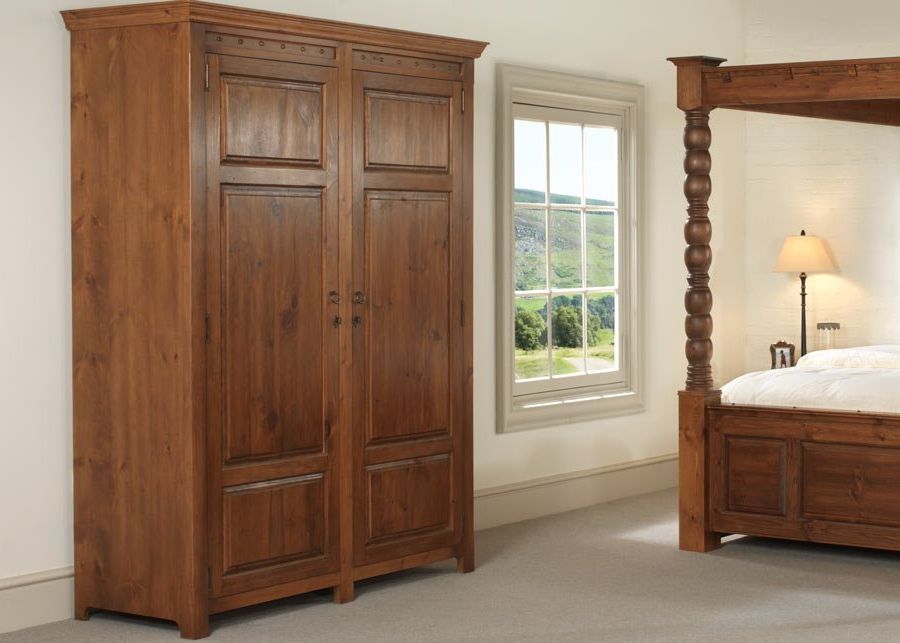 Solid Wood 2 Door Large Emperor Wardrobe With Free Delivery Throughout Large Wooden Wardrobes (Gallery 4 of 20)