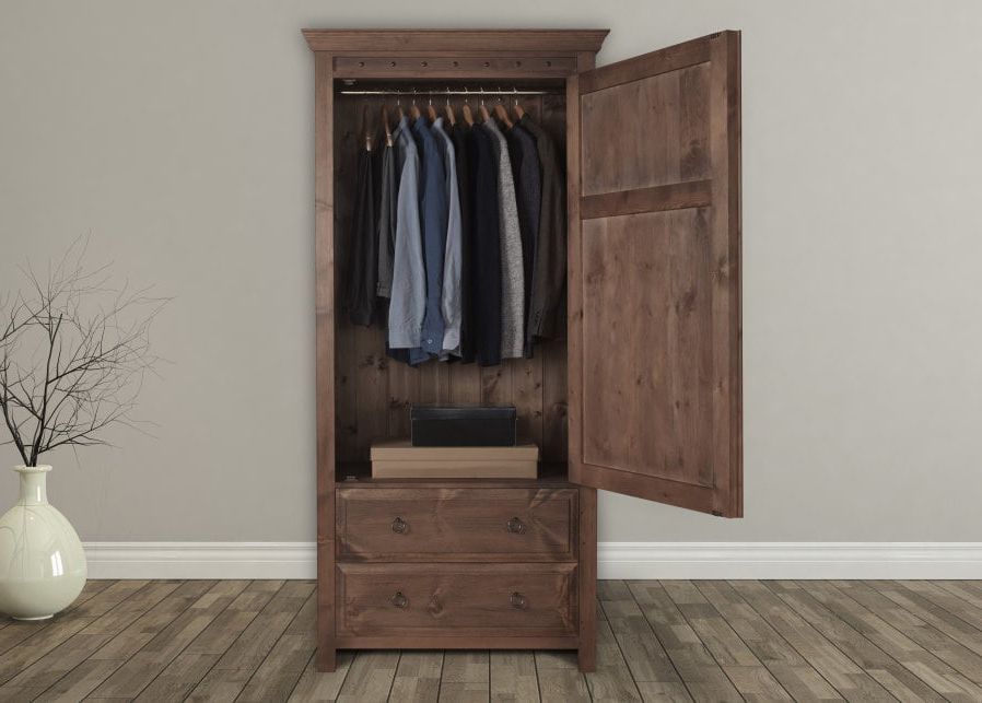 Solid Wood Gentleman's Storage Cupboard Handmade In The Uk Intended For Dark Wood Wardrobes With Drawers (Gallery 3 of 20)