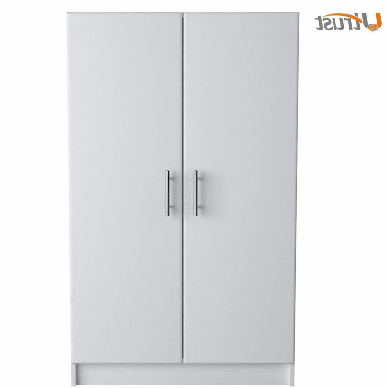 Source Antique Bedroom Wooden Furniture White Wardrobe Portable Closet  Wardrobe Cabinet Sliding Door System With Silver Metal Handles On  M (View 18 of 20)