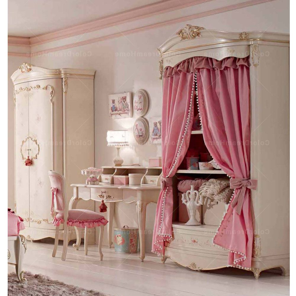 Source Classic European Furniture French Style Bedroom White Wooden Princess  Wardrobe On M (View 9 of 20)