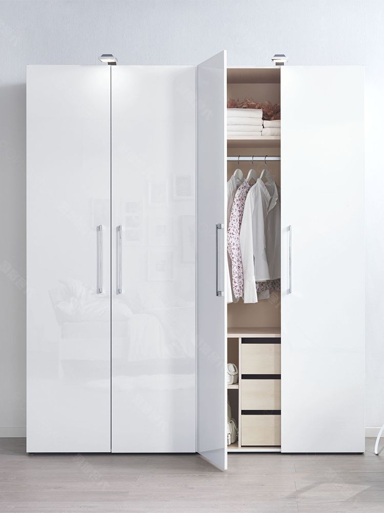 Source Custom Modern Simple High Gloss Closet Wardrobes White Lacquer  Wooden Wardrobe On M (View 18 of 20)