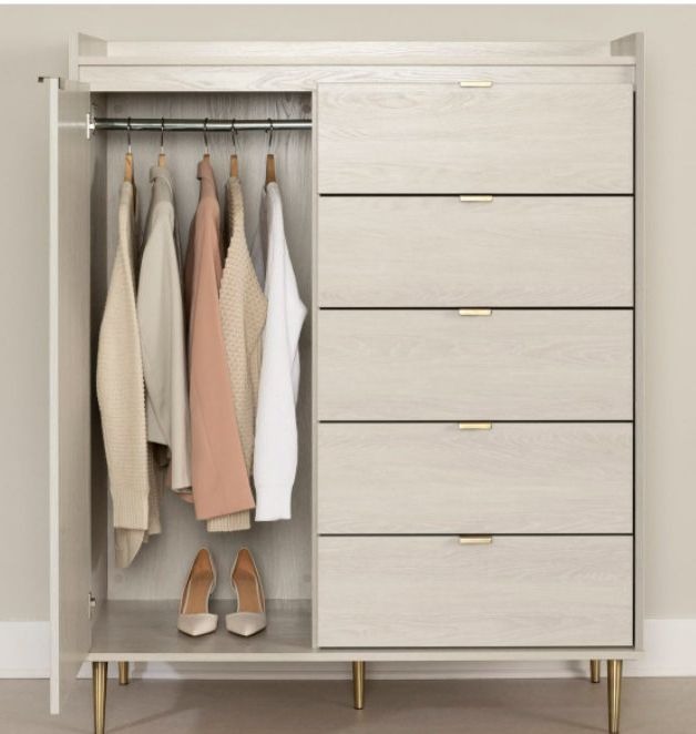 South Shore Hype 5 Drawer 44.5'' W Combo Dresser & Reviews | Wayfair Regarding Wardrobes And Drawers Combo (Gallery 12 of 20)