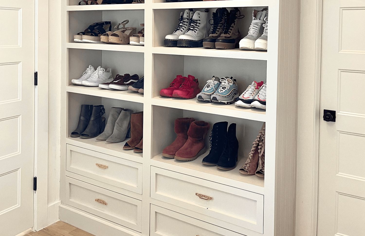 Space Of The Week: Diy Floor To Ceiling Shoe Storage Wall Pertaining To Wardrobes Shoe Storages (Gallery 1 of 20)