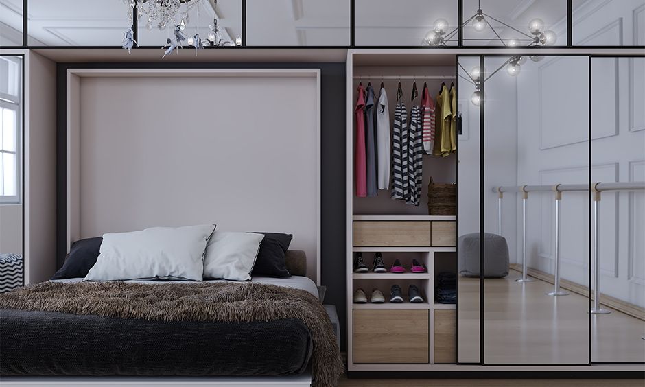 Space Saving Wardrobe Ideas For Small Rooms | Designcafe Regarding Space Saving Wardrobes (Gallery 3 of 20)