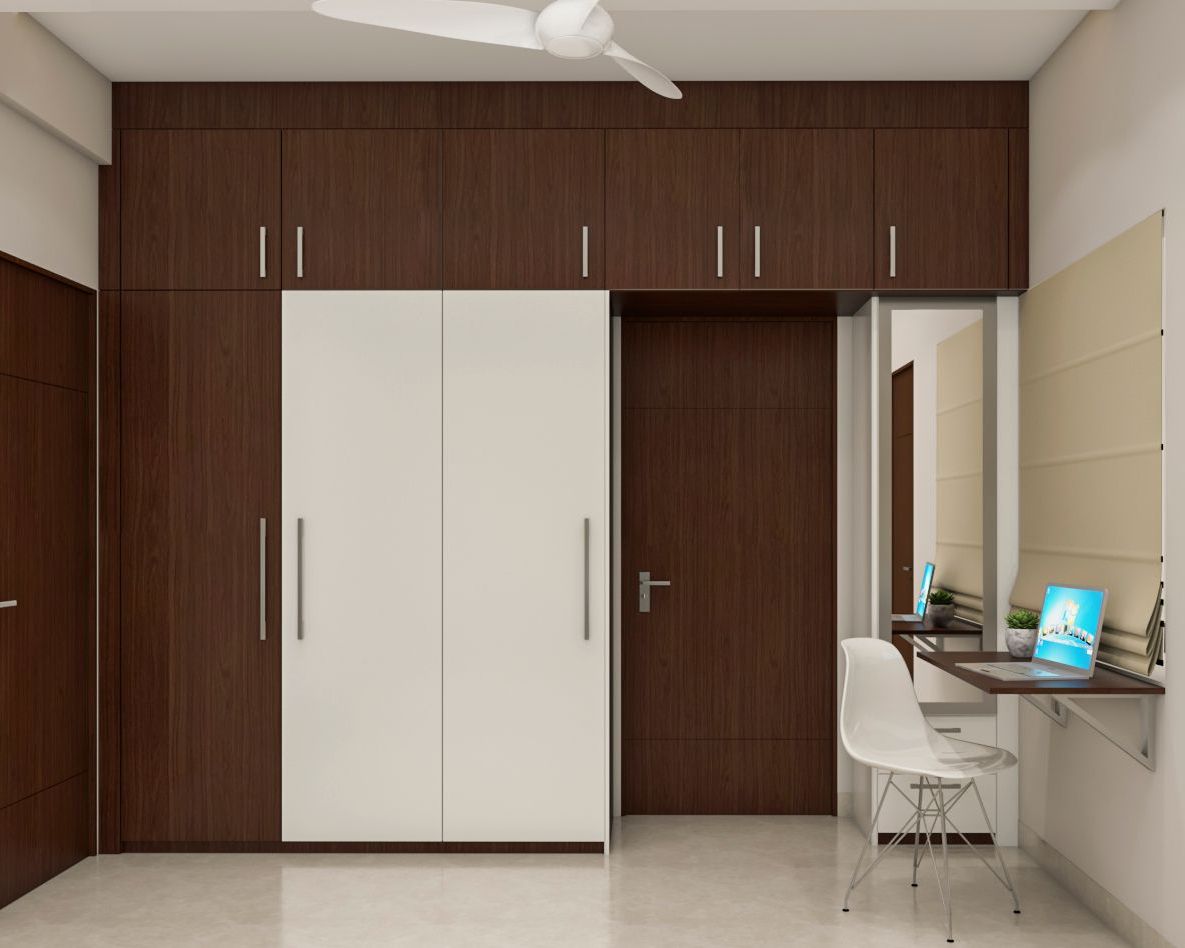 Spacious Modern Wardrobe Design With Dual Toned Laminates | Livspace Intended For Dark Brown Wardrobes (Gallery 17 of 20)