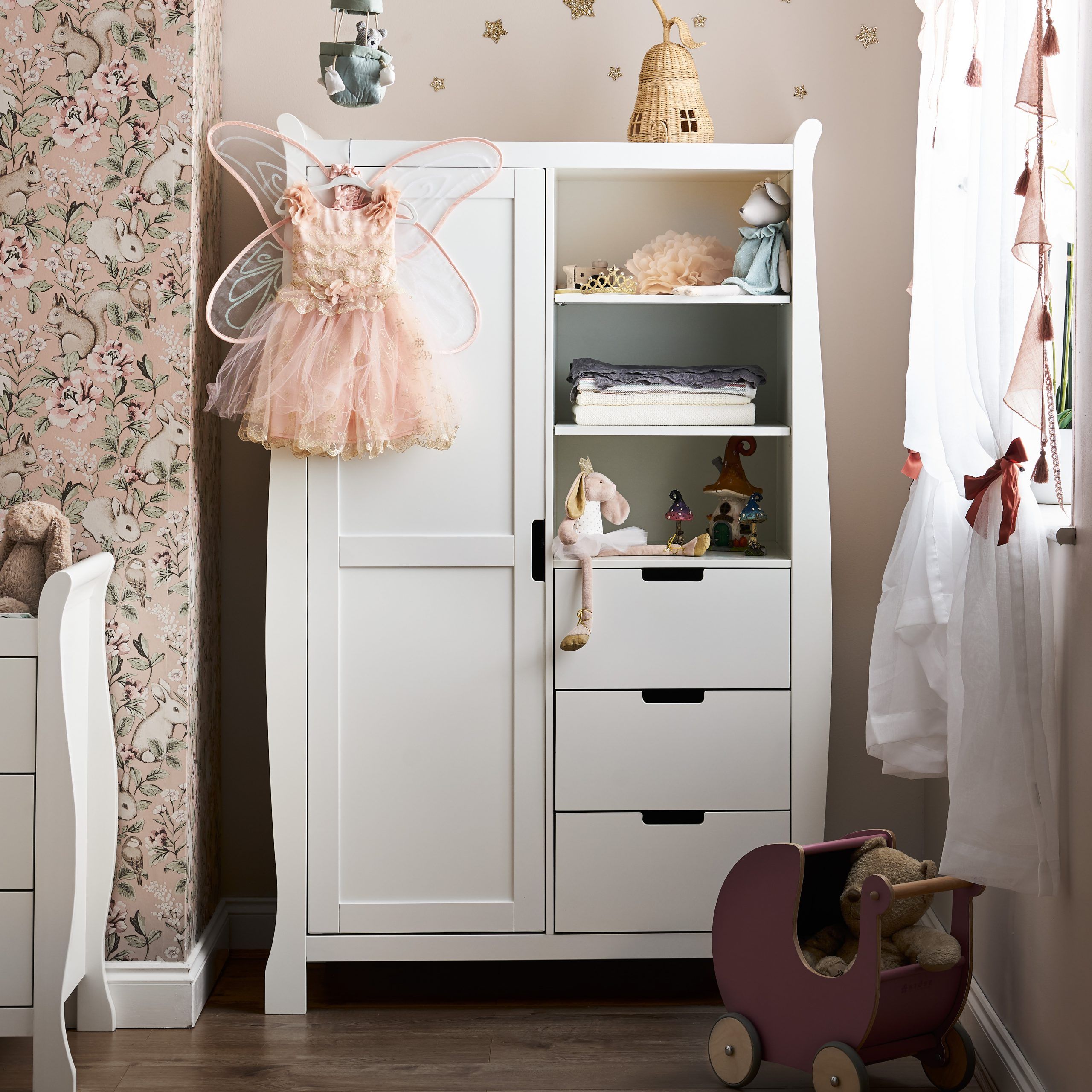 Stamford Sleigh Double Wardrobe – Obaby Throughout Cheap Wardrobes And Chest Of Drawers (View 18 of 20)
