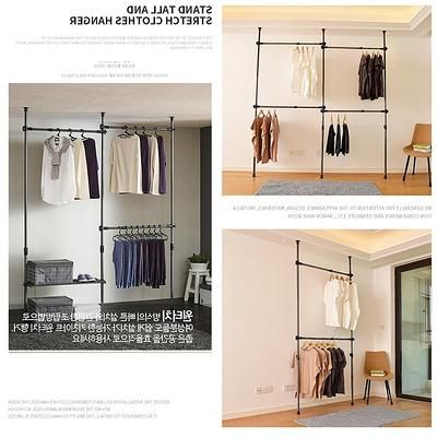 Steel 2 Tier Adjustable Clothes Rack – Yahoo Shopping Intended For 2 Tier Adjustable Wardrobes (View 14 of 20)