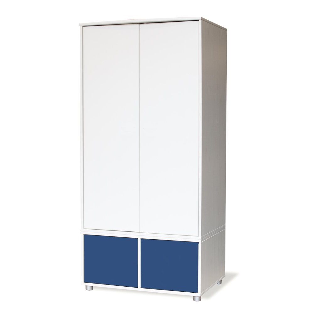 Stompa Duo Uno S Tall Wardrobe White With Doors Bl – Glasswells With Regard To Stompa Wardrobes (View 15 of 20)
