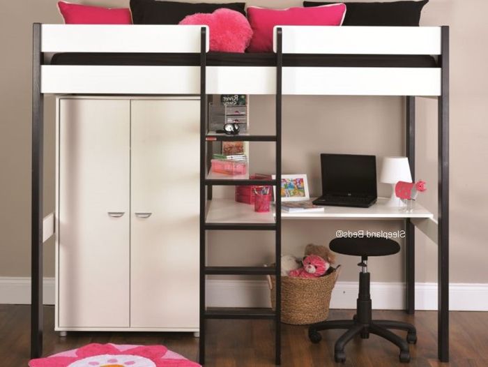 Stompa Uno Seven Nero Highsleeper Bed – Wardrobe – Desk – Shelf Intended For Stompa Wardrobes (View 10 of 20)