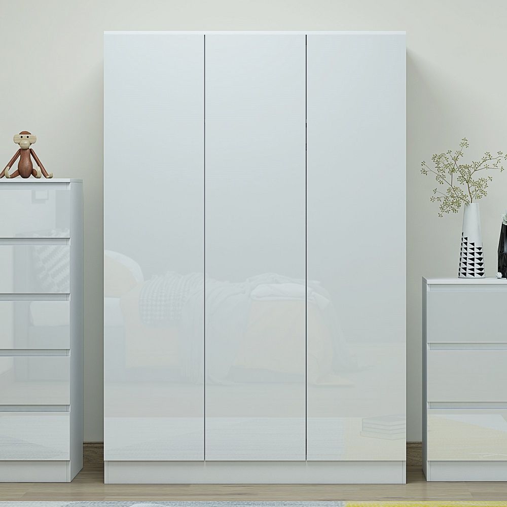 Stora Modern 3 Door Wardrobe – White Gloss – Daily Deal Offers Regarding White 3 Door Wardrobes With Drawers (Gallery 18 of 20)