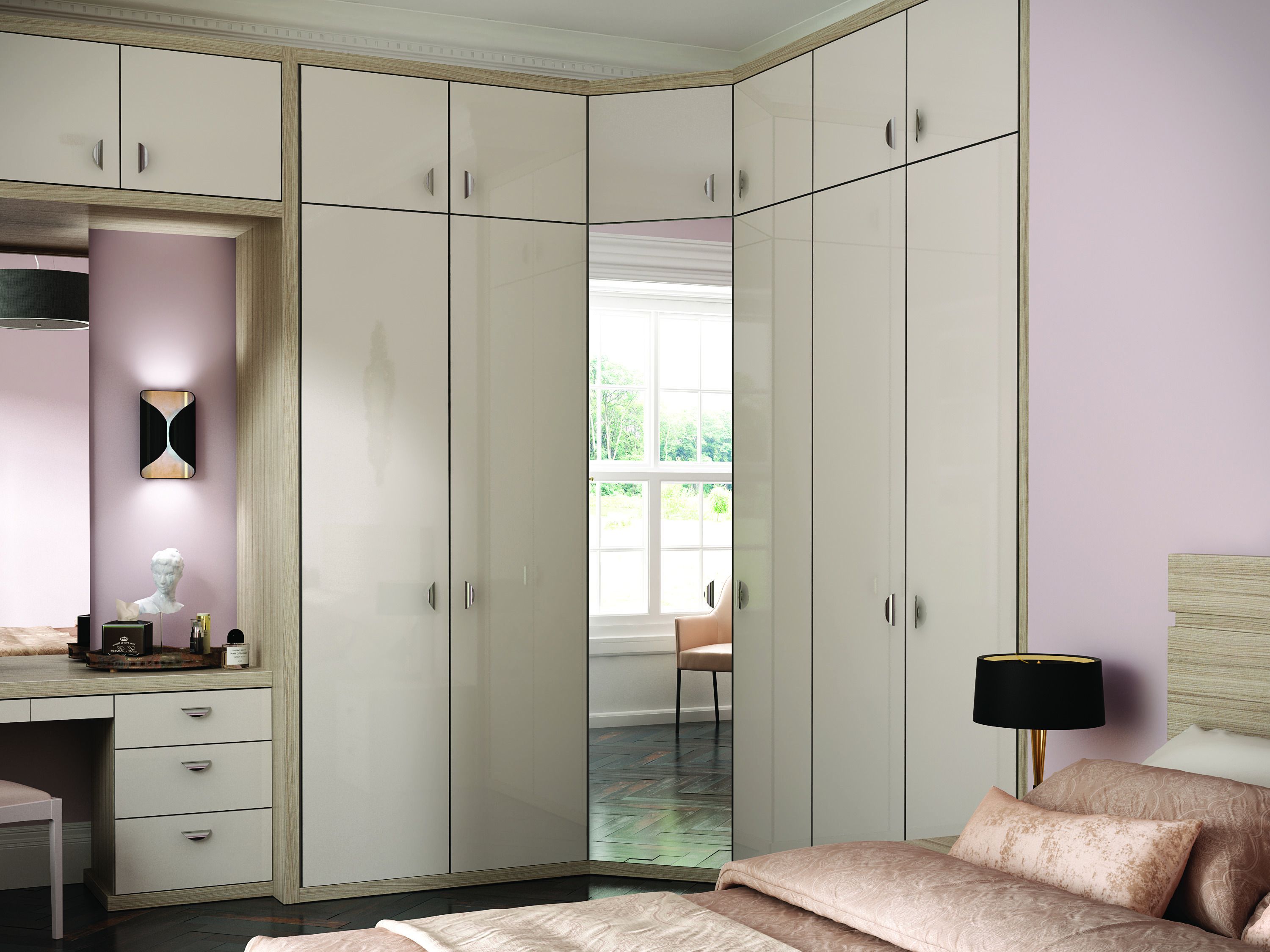 Stunning Gloss Finish Wardrobe With A Corner Mirror | Corner Wardrobe,  Wardrobe Design Bedroom, Wardrobe Room Inside Mirrored Corner Wardrobes (View 10 of 20)
