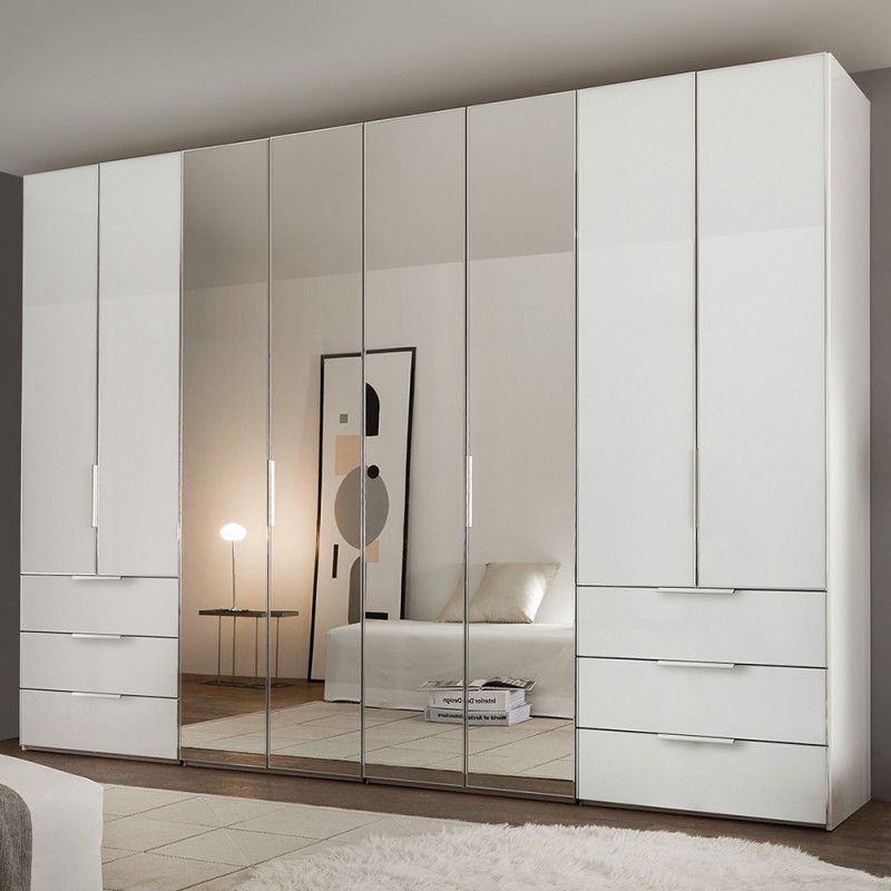 Swing 8 Door 6 Drawer Mirror Hinged Wardrobe | Staud Bedrooms | Delivered &  Assembled Pertaining To 4 Door Wardrobes With Mirror And Drawers (View 15 of 20)