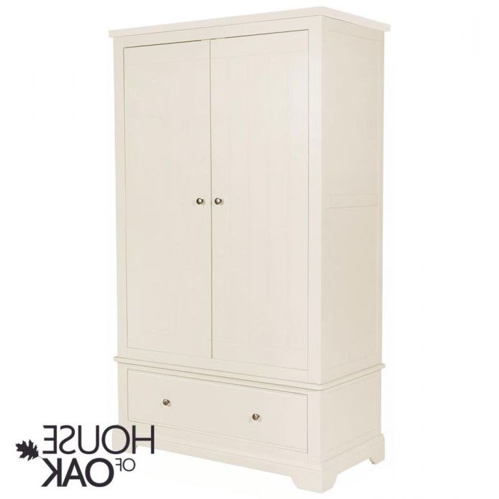 Symphony White Double Wardrobe With Drawer | House Of Oak In White Double Wardrobes With Drawers (Gallery 8 of 20)