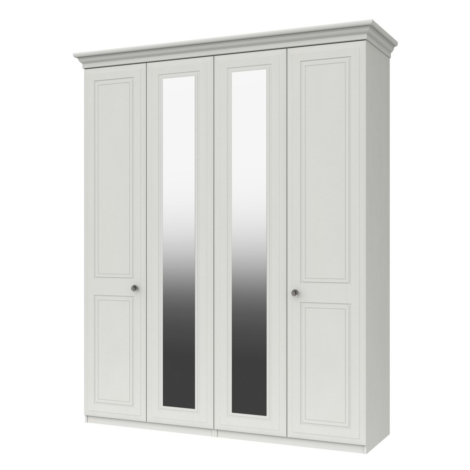 Tall 4 Door Wardrobe With 2 Mirrors – Tr Hayes Furniture Bath Within Tall White Wardrobes (Gallery 3 of 20)