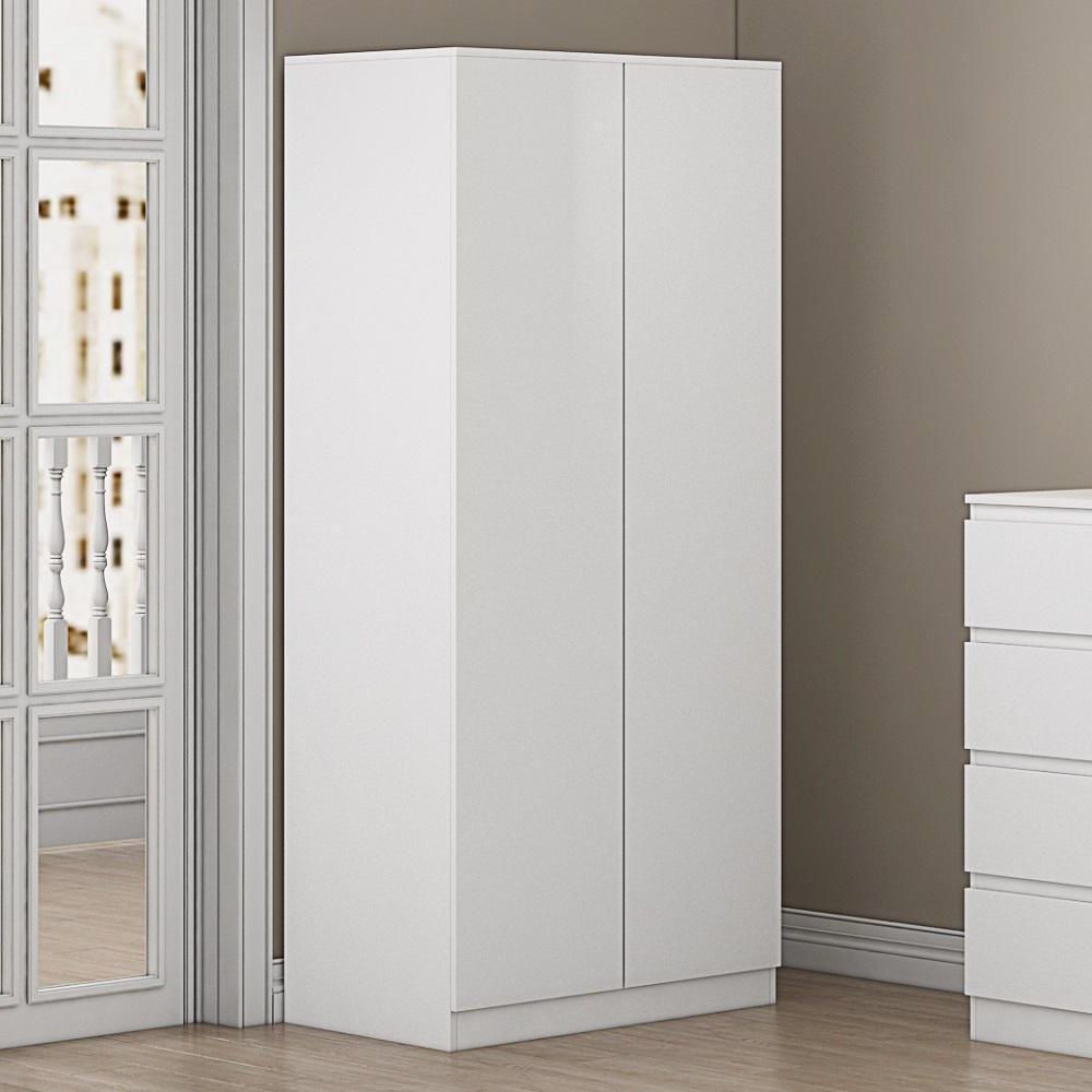 Tall White Double Door Wardrobe With Hanging Rail Modern Bedroom Furniture  5060559589628 | Ebay Pertaining To Tall Double Rail Wardrobes (Gallery 1 of 20)