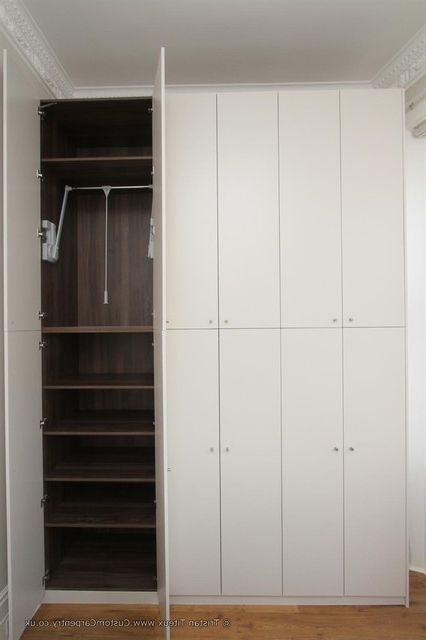 Tall White Wardrobe With Walnut Interior – Contemporary – Wardrobe – London  | Houzz Ie In Tall White Wardrobes (Gallery 9 of 20)