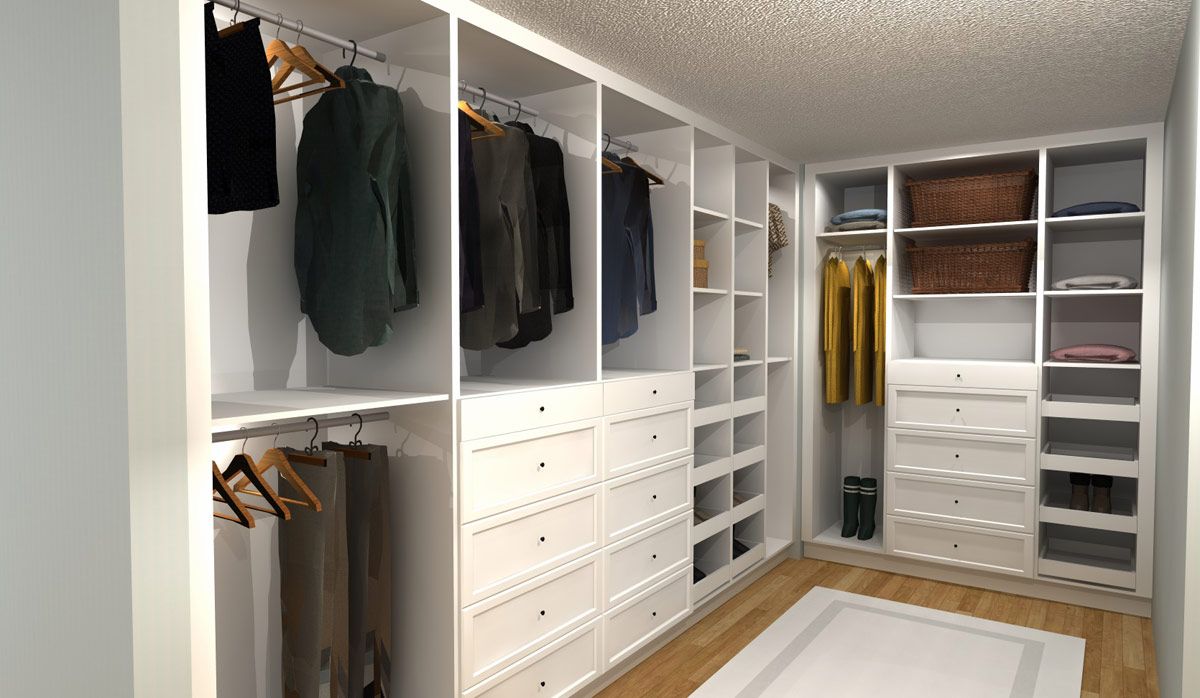 Three Ikea Closet Designs Under $4000 Using Ikea Sektion Cabinets Within Wardrobes Drawers And Shelves Ikea (Gallery 8 of 20)