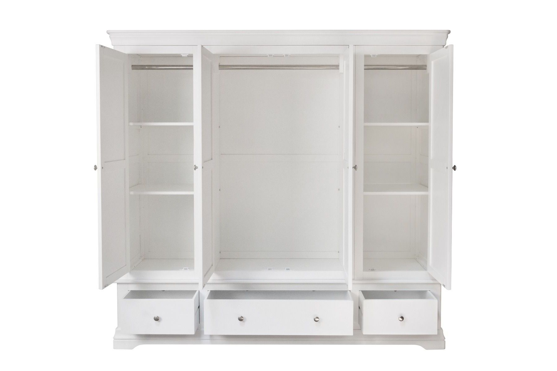 Toulouse White Painted 4 Door Quad Extra Large Wardrobe – Free Delivery |  Top Furniture Throughout Cheap 4 Door Wardrobes (Gallery 5 of 20)