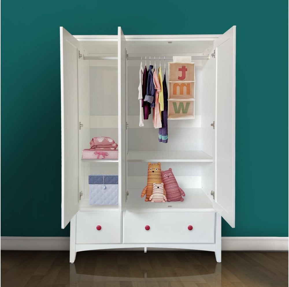 Tweedle Wardrobe – 3 Door (5 Handle Options) In Childrens Wardrobes With Drawers And Shelves (Gallery 9 of 20)