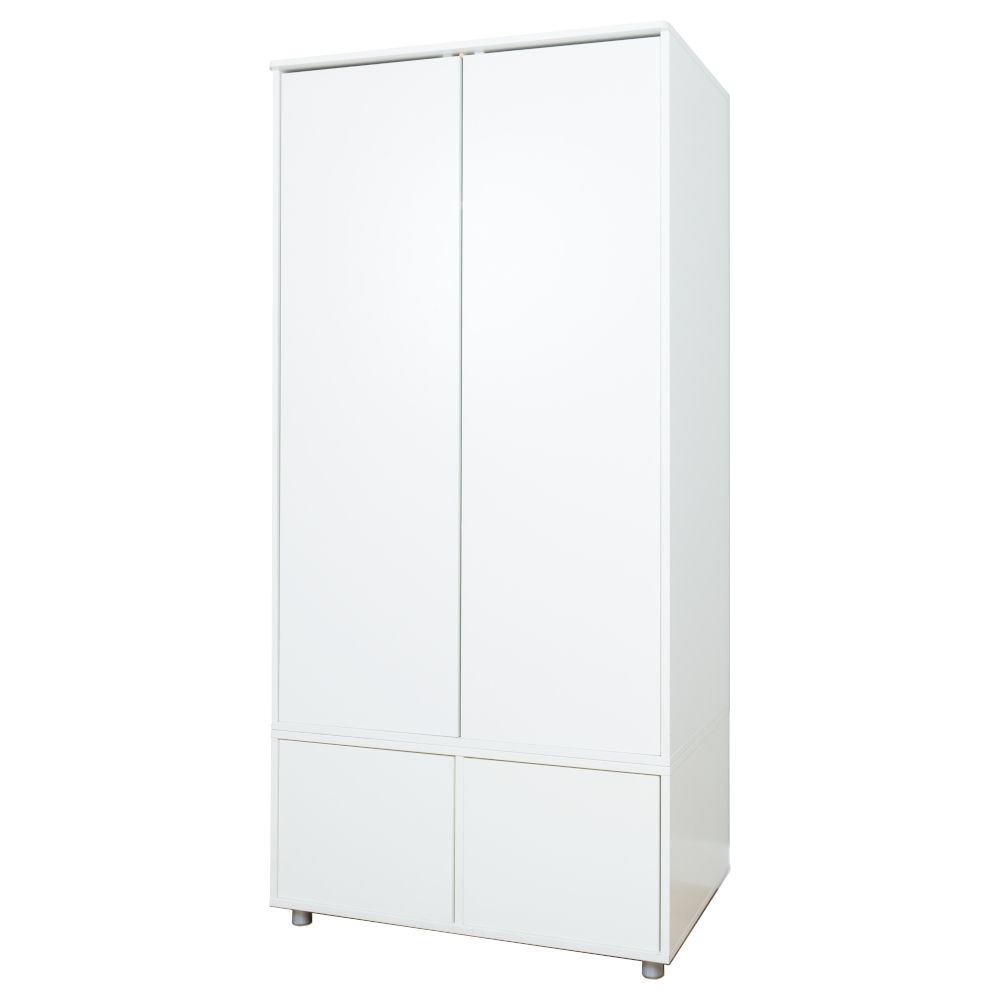 Uno S Tall Wardrobe White – Incl. Small White Doors Intended For Stompa Wardrobes (Gallery 4 of 20)
