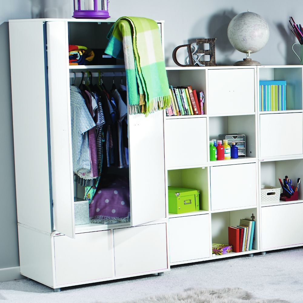 Uno S Tall Wardrobe White – Incl. Small White Doors With Stompa Wardrobes (Gallery 16 of 20)