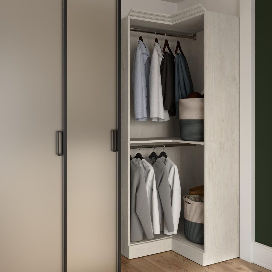 Versatile 36w Corner Closet Organizer | Bestar With Corner Wardrobes (View 12 of 20)
