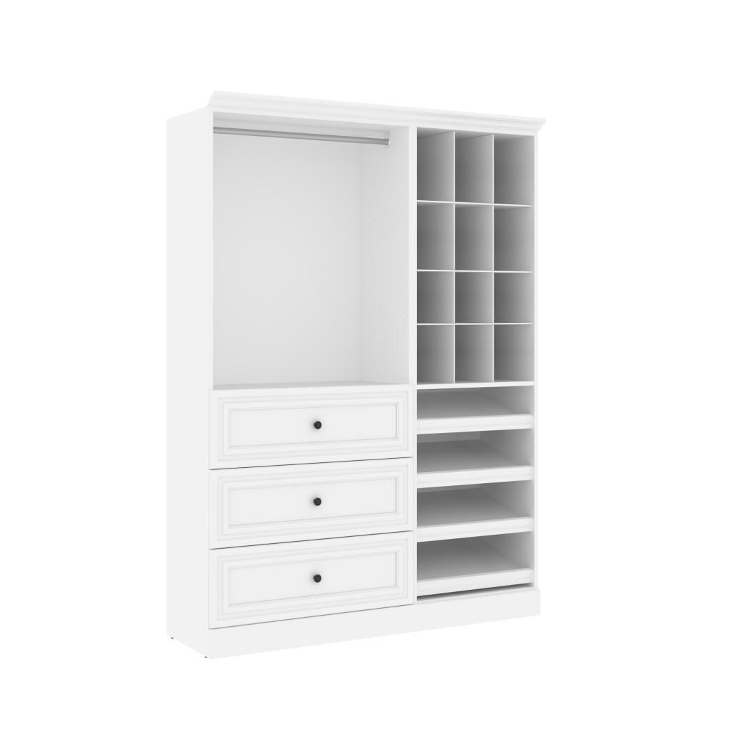 Versatile 61w Closet Organizer System With Drawers | Bestar For Drawers And Shelves For Wardrobes (View 3 of 20)
