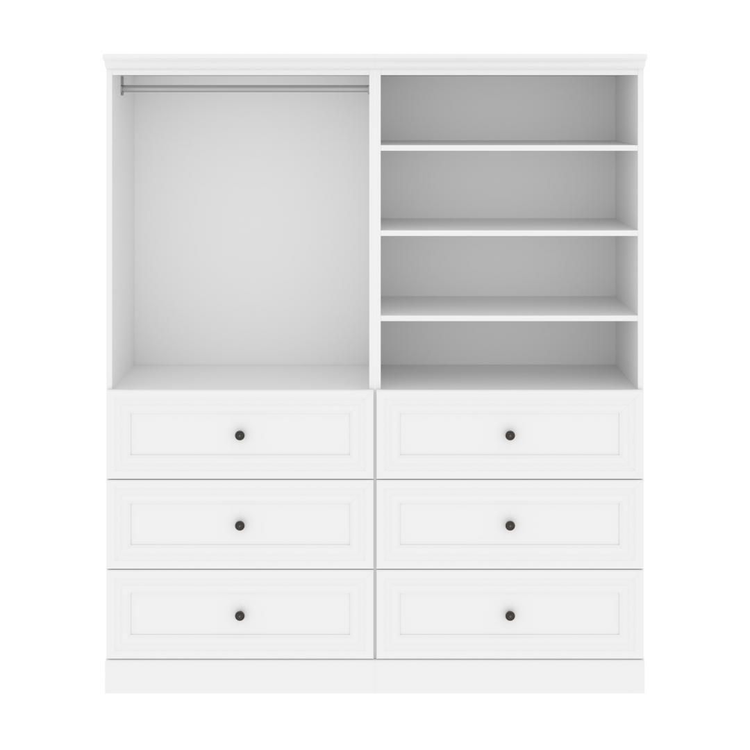 Versatile 72w Closet Organizer With Drawers | Bestar In Double Wardrobes With Drawers And Shelves (View 16 of 20)