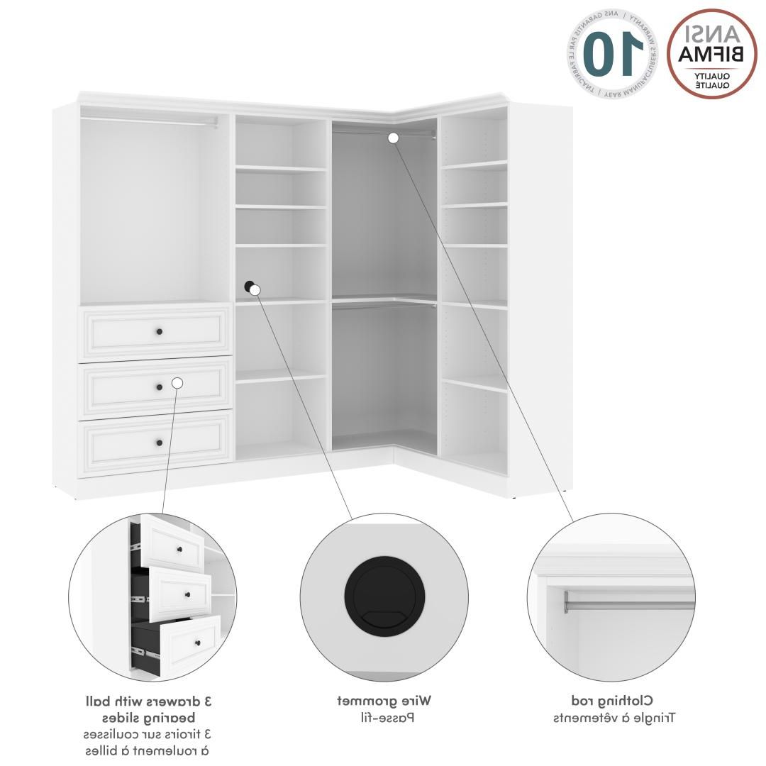 Versatile 97w Walk In Closet Organizer | Bestar In Drawers And Shelves For Wardrobes (View 18 of 20)