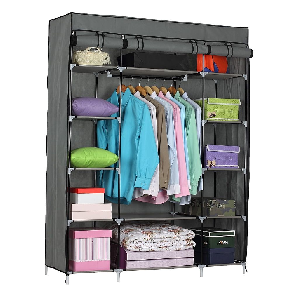 Veryke 5 Layer 12 Cube Portable Closet Wardrobe, Non Woven Fabric Storage  Cabinet Organizer Shelves – Gray – Walmart In Wardrobes With Cube Compartments (View 9 of 20)