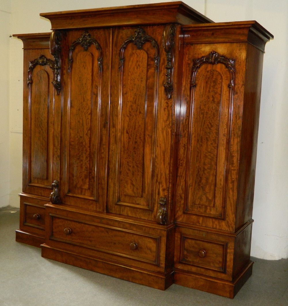 Victorian Mahogany Breakfront Wardrobe | 268052 | Www.atheyantiques.co (View 2 of 20)