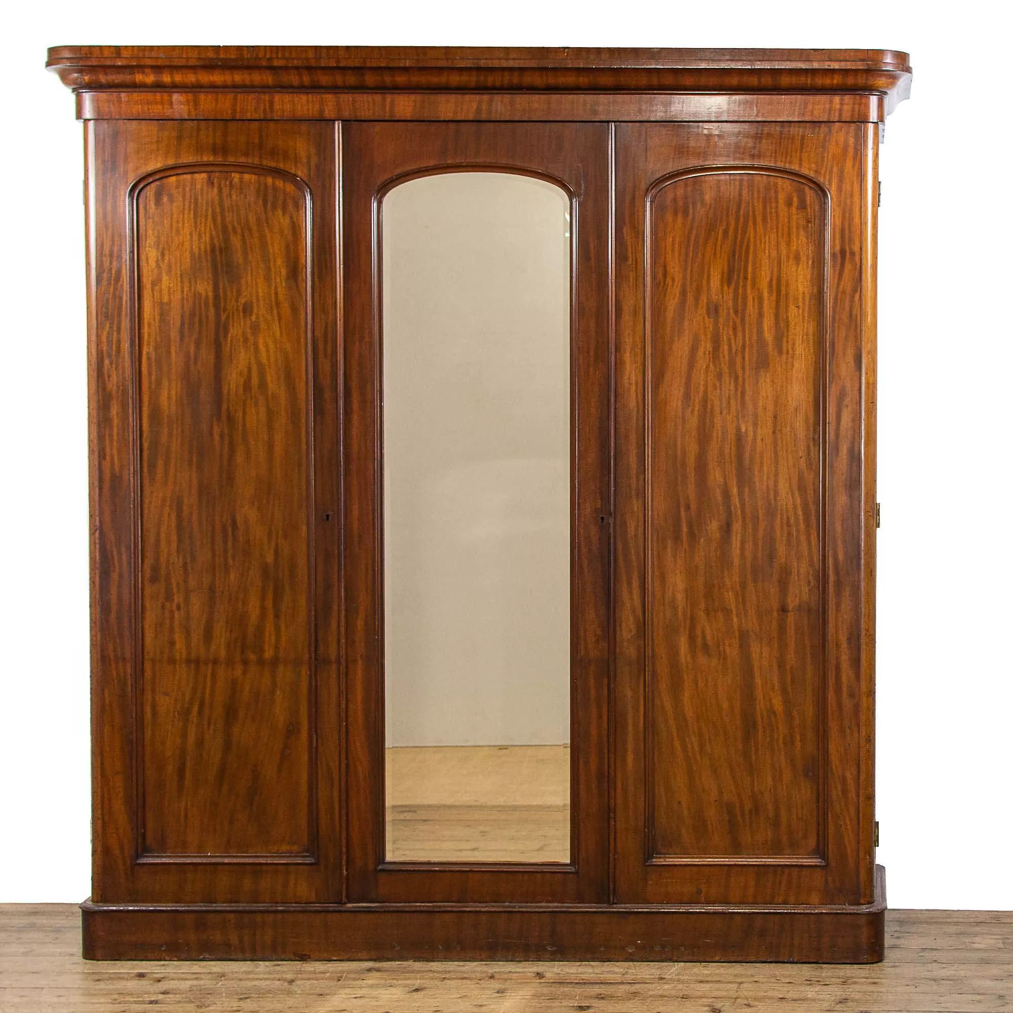 Victorian Mahogany Triple Compactum Wardrobe In Antique Wardrobes & Armoires Inside Victorian Wardrobes For Sale (View 11 of 20)