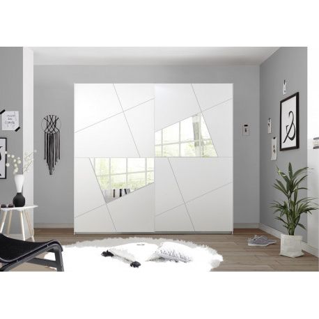 Vittoria Sliding Wardrobe In High Gloss White – Furnitureroom (5172) –  Sena Home Furniture Inside Tall White Gloss Wardrobes (View 15 of 20)