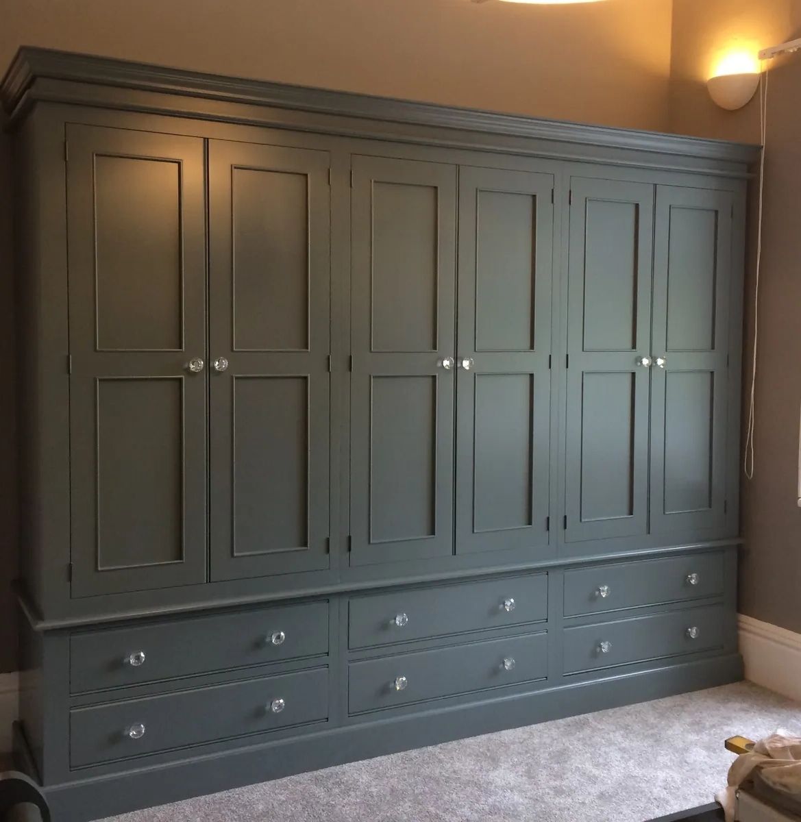 Wardrobe – Painted 6 Door 6 Drawer – Edwardian Style | Ebay Within Coloured Wardrobes (View 5 of 20)
