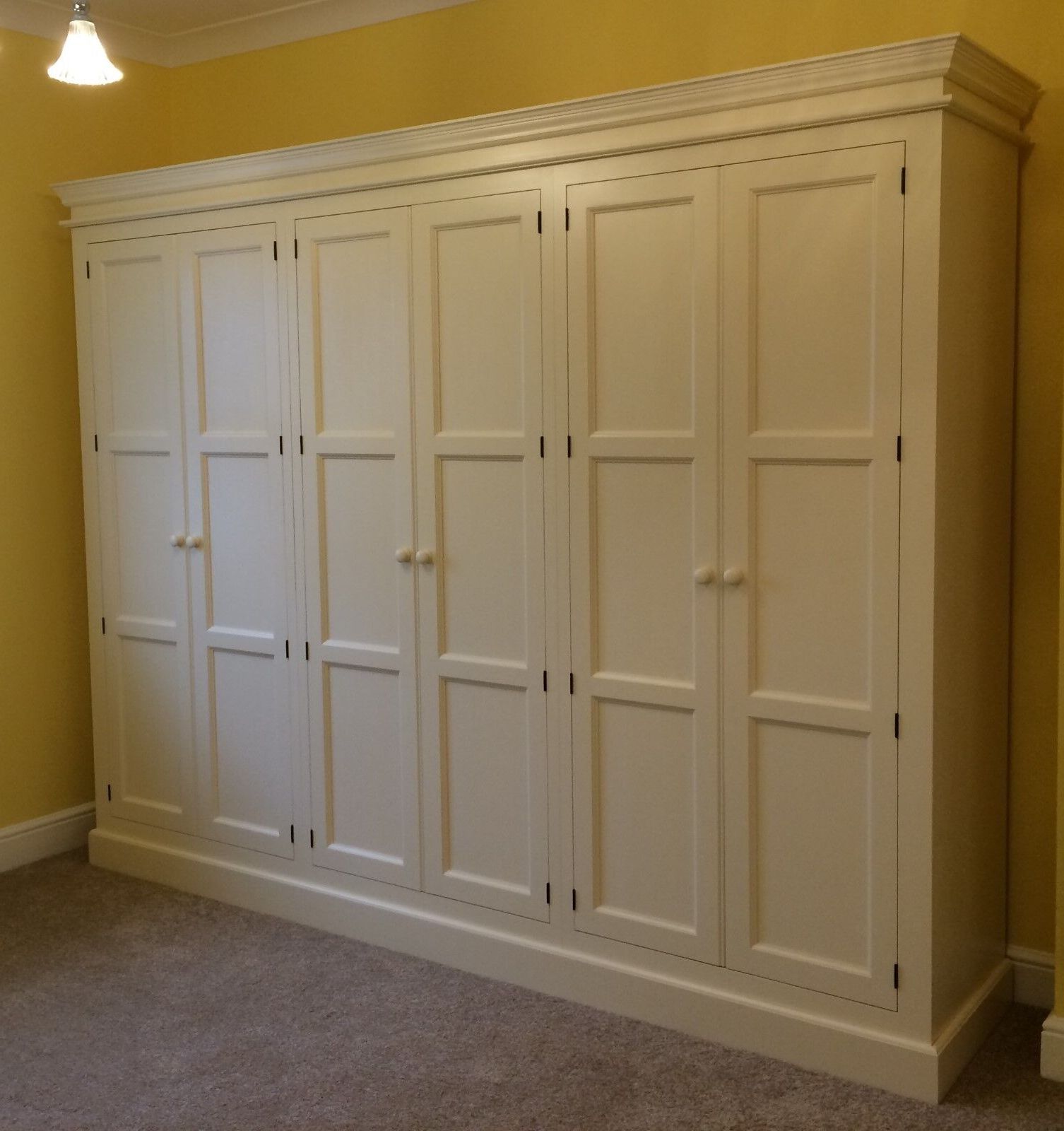 Wardrobe – Painted 6 Door Wardrobe Full Hanging – Triple Panel With Plinth  Style | Ebay With 6 Door Wardrobes (View 8 of 20)