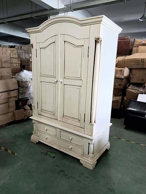 Wardrobe Quality Solid Timber With Stately Antique Whitewash Effect | Half  Price Imports Intended For Whitewash Wardrobes (View 18 of 20)