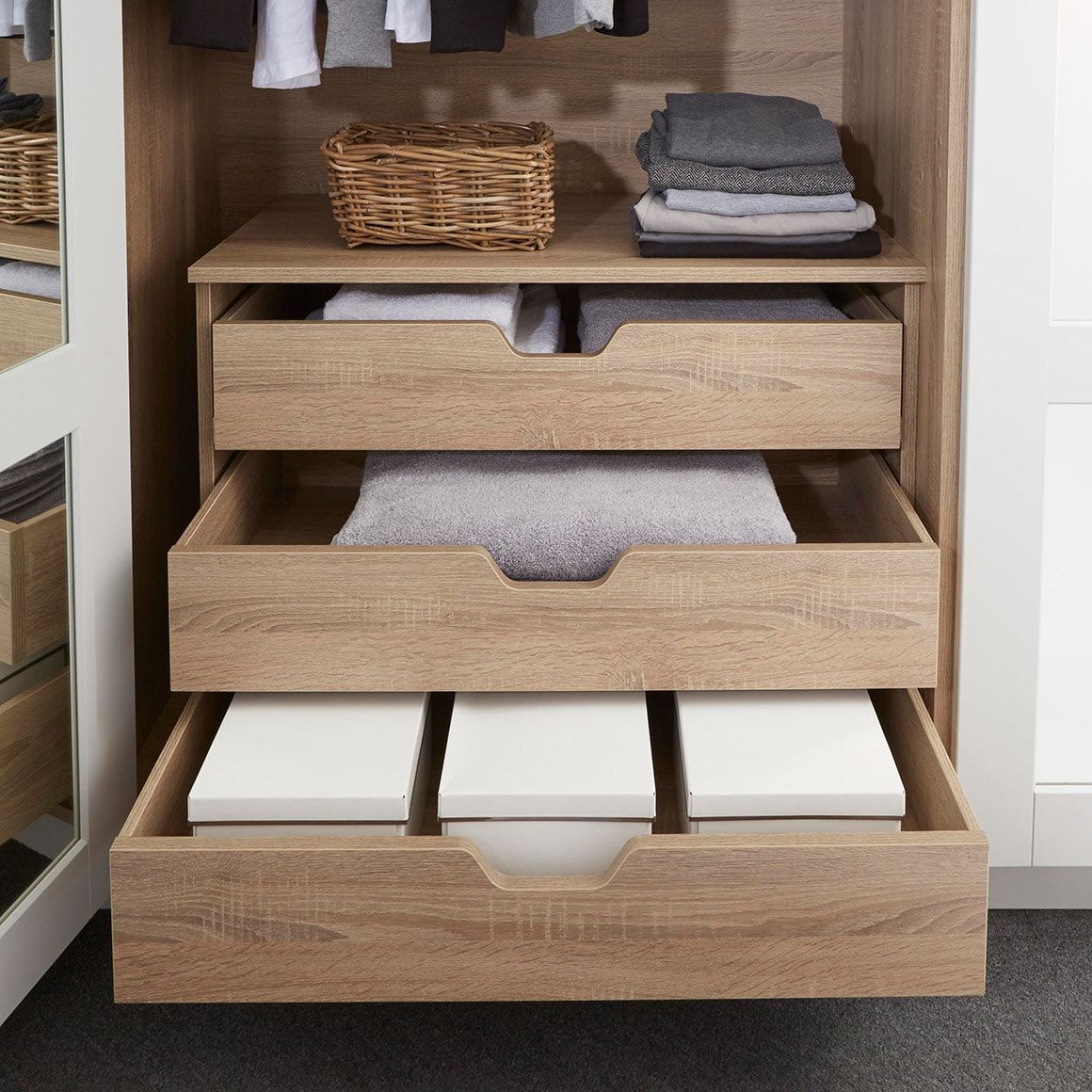 Wardrobe Storage Solutions Ireland | The Panelling Centre Regarding Oak Wardrobes With Drawers And Shelves (Gallery 15 of 20)