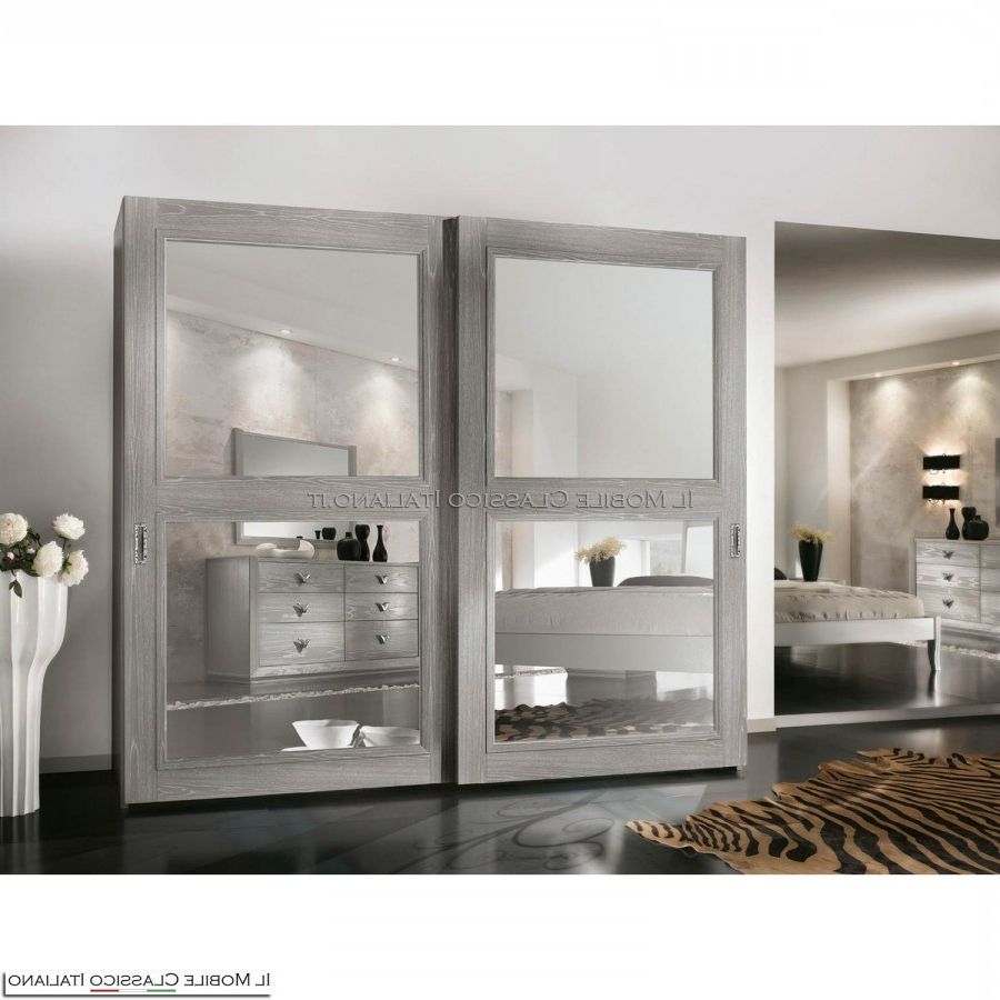 Wardrobe With 2 Mirrored Doors – The Italian Classic Furniture With Mirror Wardrobes (View 17 of 20)
