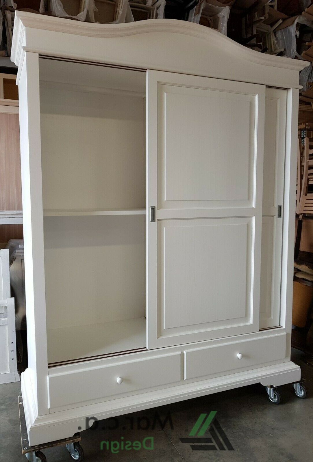 Wardrobe With 2 Sliding Doors With 2 Drawers – Marca Design Shop Pertaining To Wardrobes With 2 Sliding Doors (View 8 of 20)