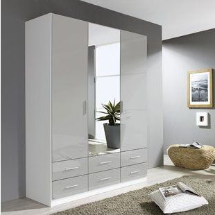 Wardrobes With Mirror Mirrored Wardrobes You'll Love | Wayfair.co (View 16 of 20)