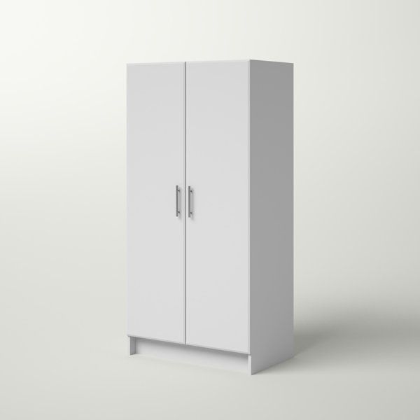 Wayfair Basics® Bucholz 65" H X 32" W X 20" D Wardrobe Cabinet & Reviews |  Wayfair In Cheap 2 Door Wardrobes (Gallery 14 of 20)