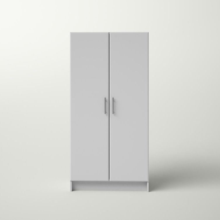 Wayfair Basics® Bucholz 65" H X 32" W X 20" D Wardrobe Cabinet & Reviews |  Wayfair Within White Single Door Wardrobes (View 13 of 20)