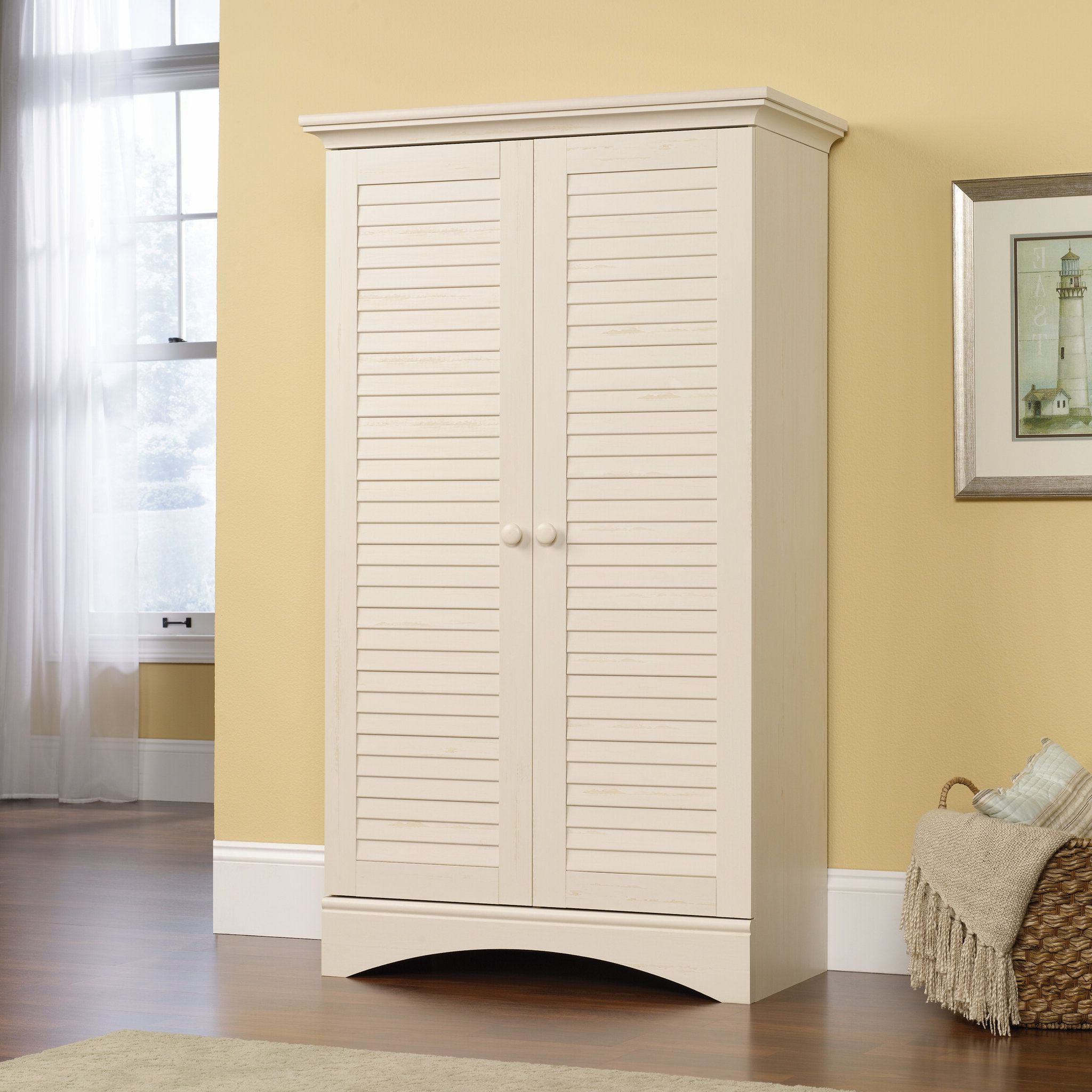 Wayfair | White Armoires & Wardrobes You'll Love In 2023 In White Single Door Wardrobes (Gallery 10 of 20)