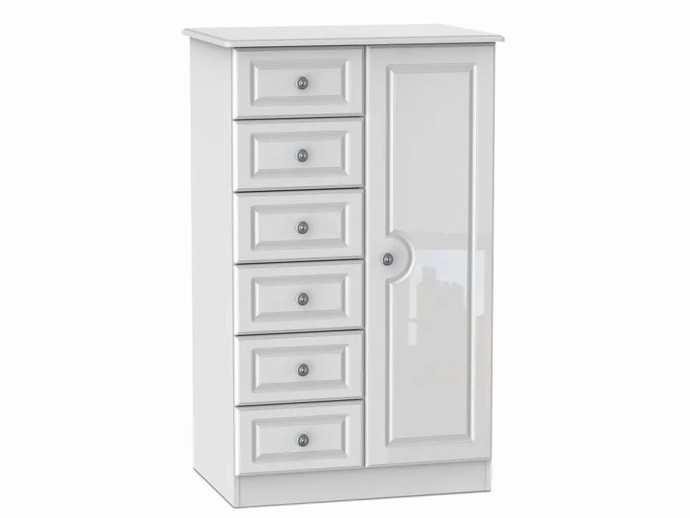 Welcome Pembroke White High Gloss Childrens Small Wardrobe (assembled) Within Small Tallboy Wardrobes (Gallery 14 of 20)