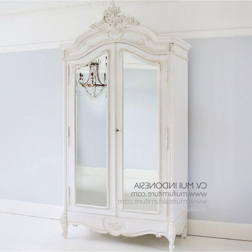 White Antique Mirror Armoire | Mui Furniture Intended For White Antique Wardrobes (Gallery 20 of 20)
