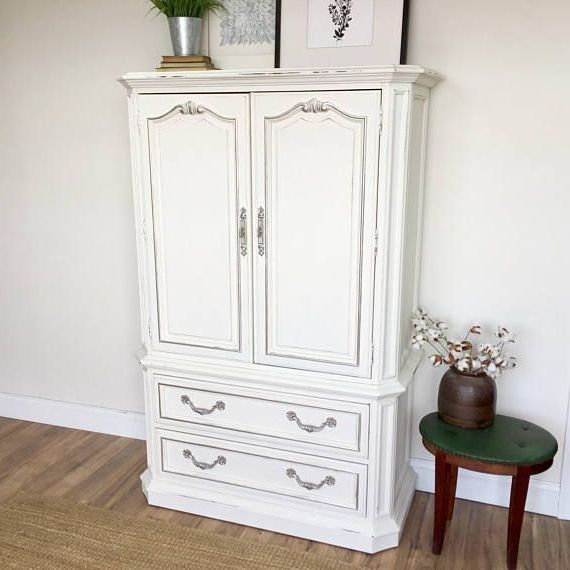 White Armoire Shabby Bedroom Closet Vintage Wardrobe For | Etsy | Shabby  Bedroom, Clothing Armoire, White Armoire With Regard To White Shabby Chic Wardrobes (Gallery 20 of 20)