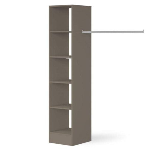 White Deluxe 3 Drawer Wardrobe Tower Shelving Unit With Hanging Bars –  Interiors Plus Pertaining To Wardrobes With 3 Shelving Towers (View 17 of 20)
