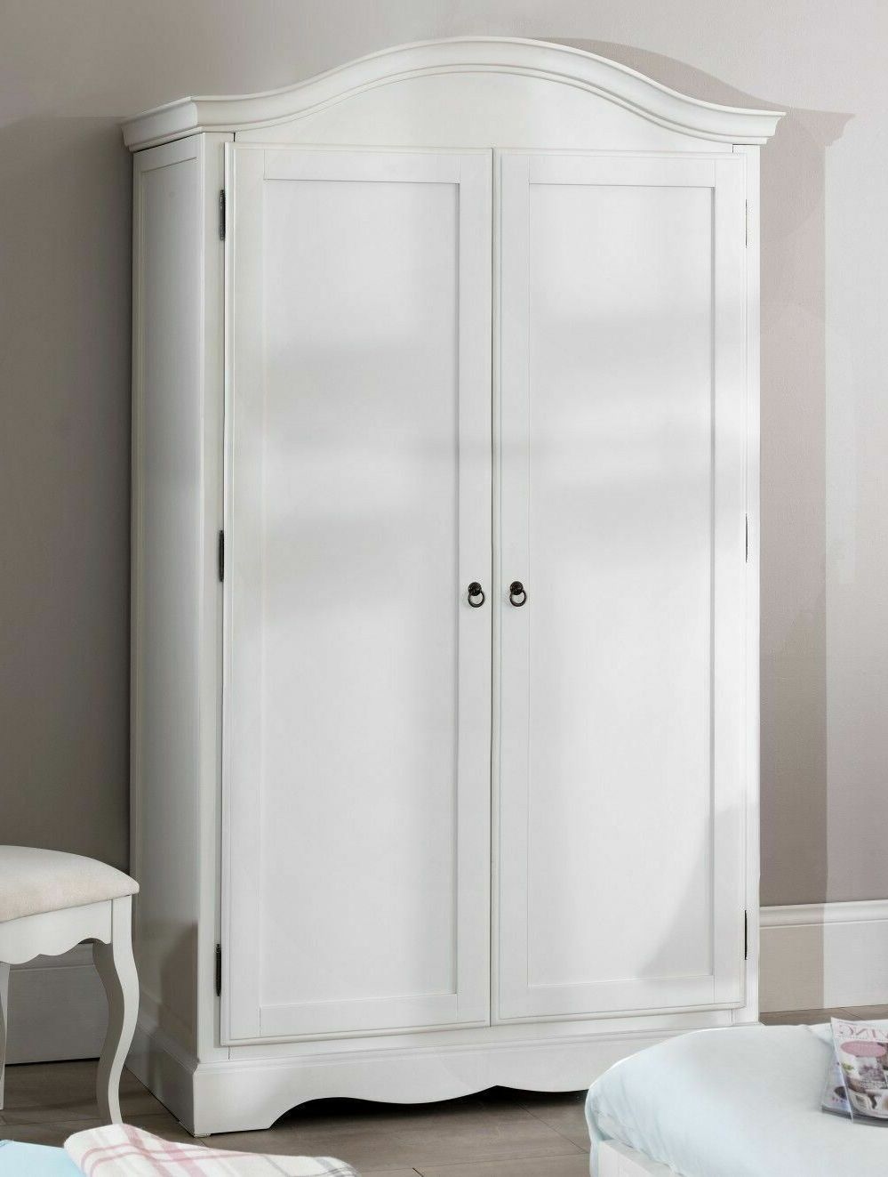 White Double Wardrobe French Shabby Chic Full Hanging Romance Bedroom  Furniture | Ebay Within Large Shabby Chic Wardrobes (View 7 of 20)