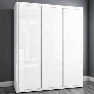 White Gloss 3 Door Wardrobe With Soft Close Doors – Lexi – Furniture123 |  White Gloss Wardrobes, Triple Wardrobe, White Wardrobe Throughout Black Gloss 3 Door Wardrobes (Gallery 20 of 20)