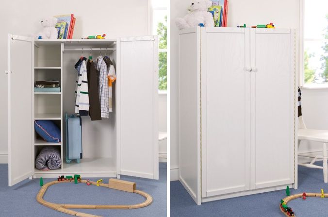 White Kids Wardrobe | Kids Bedroom Furniture | Childrens Bed Centres |  Childrens Bed Centres Within Childrens Double Rail Wardrobes (View 14 of 20)